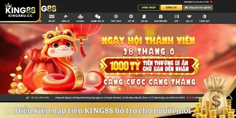 Điều kiện nạp tiền KING88 hỗ trợ cho người mới