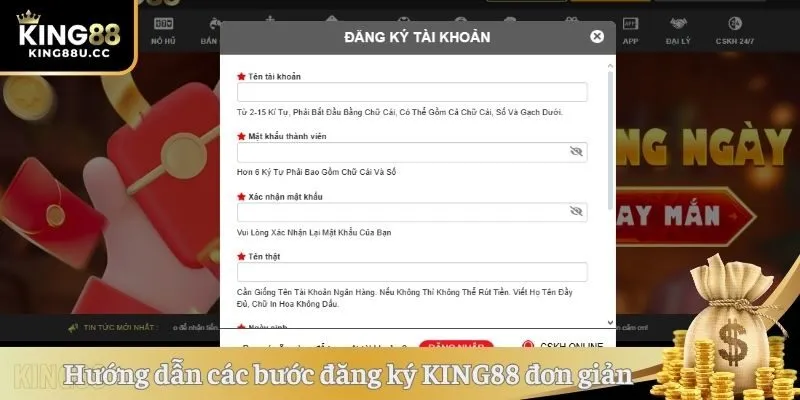 Hướng dẫn các bước đăng ký KING88 đơn giản tại nhà