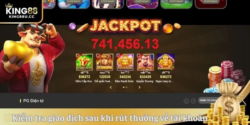 Kiểm tra giao dịch sau khi rút thưởng về tài khoản