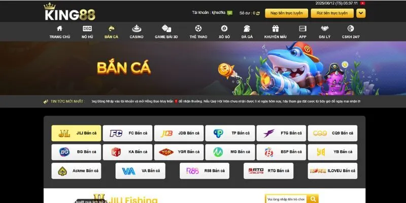 Sảnh Bắn Cá KING88 đỉnh cao